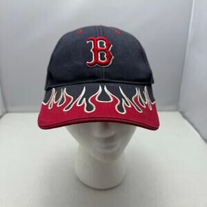Boston Red Sox Navy Blue Flame Brim Youth Hook & Loop Hat '47 Brand